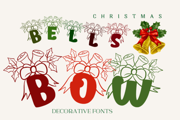 Bells Bow Christmas Font for Business