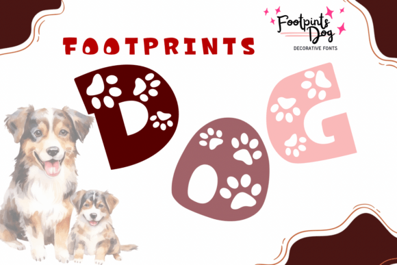 Footprints Dog Font for Creative Projects