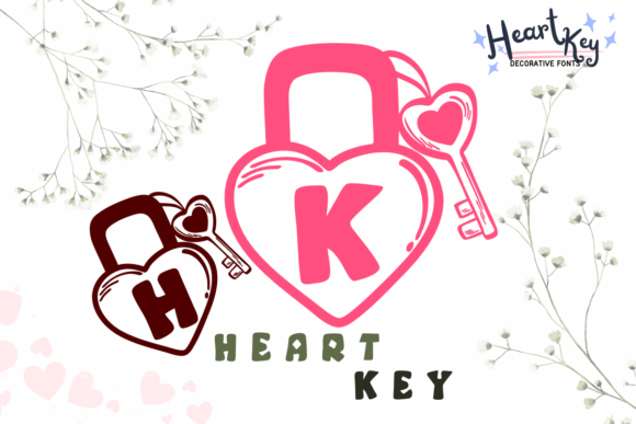Heart Key Font for Web Design