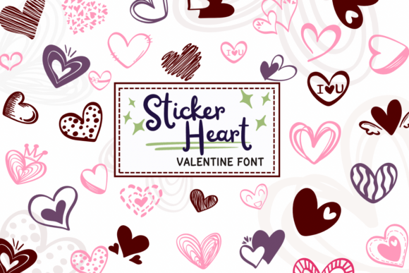 Sticker Heart Valentine Font